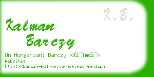 kalman barczy business card